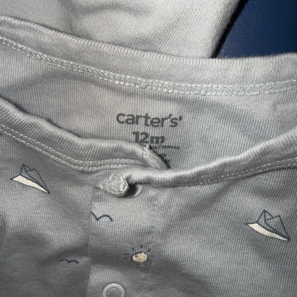 Carter's Blue and White Infant Cardigan Set, Sun, Paper Airplane - Picture 2 of 2